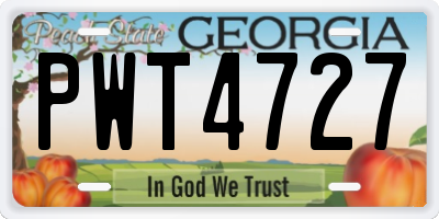 GA license plate PWT4727