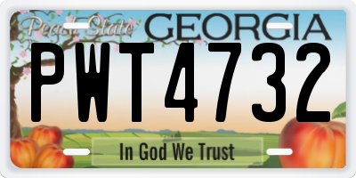 GA license plate PWT4732