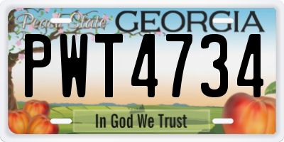 GA license plate PWT4734