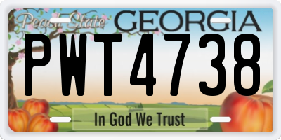 GA license plate PWT4738