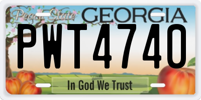 GA license plate PWT4740