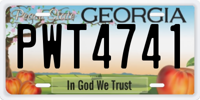 GA license plate PWT4741