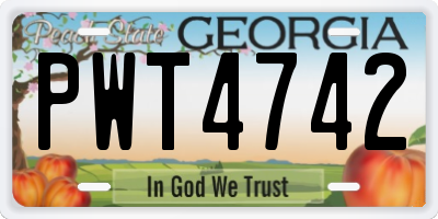 GA license plate PWT4742