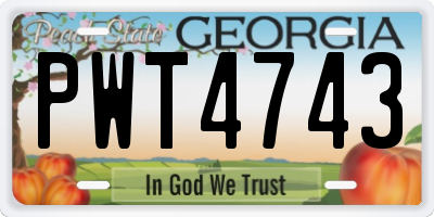 GA license plate PWT4743