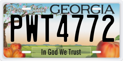 GA license plate PWT4772