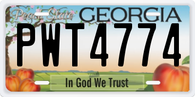GA license plate PWT4774