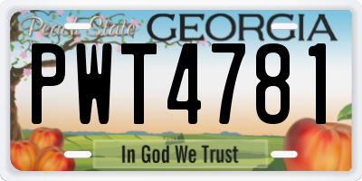 GA license plate PWT4781