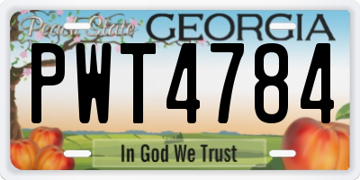 GA license plate PWT4784