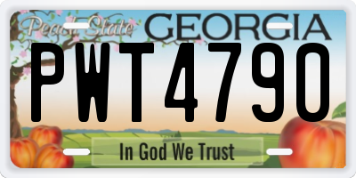 GA license plate PWT4790