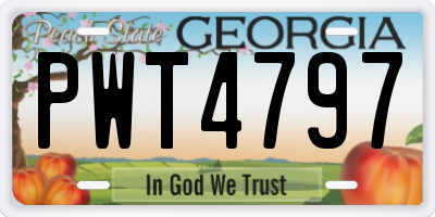 GA license plate PWT4797