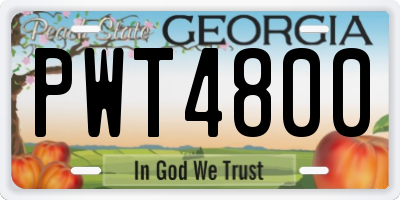 GA license plate PWT4800