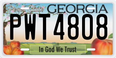 GA license plate PWT4808