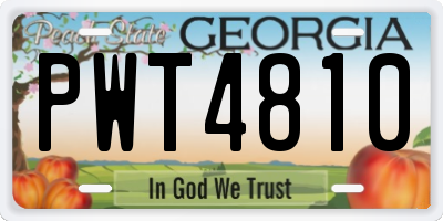 GA license plate PWT4810