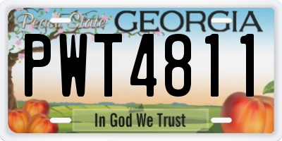 GA license plate PWT4811
