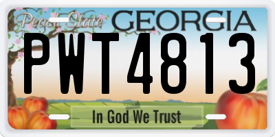 GA license plate PWT4813