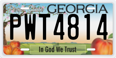 GA license plate PWT4814