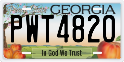 GA license plate PWT4820