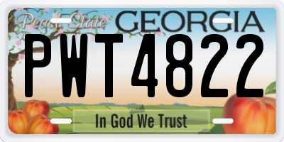 GA license plate PWT4822