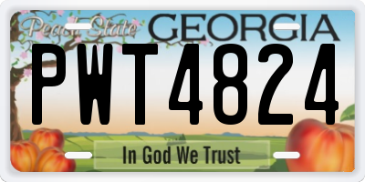 GA license plate PWT4824