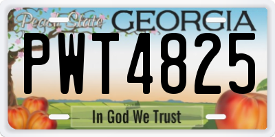GA license plate PWT4825