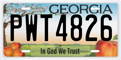 GA license plate PWT4826