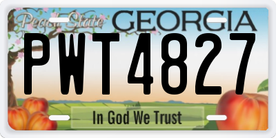 GA license plate PWT4827