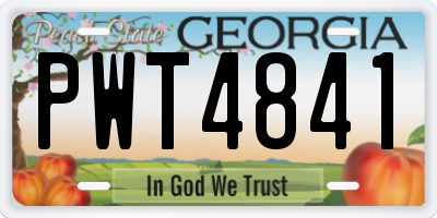 GA license plate PWT4841
