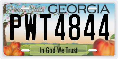 GA license plate PWT4844