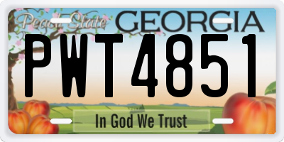GA license plate PWT4851