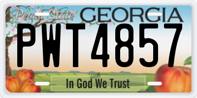 GA license plate PWT4857