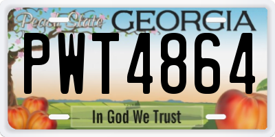 GA license plate PWT4864