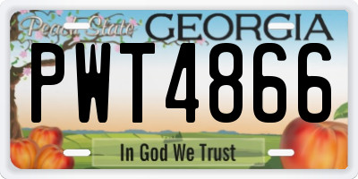 GA license plate PWT4866