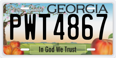 GA license plate PWT4867