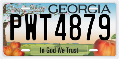 GA license plate PWT4879