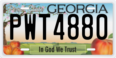 GA license plate PWT4880