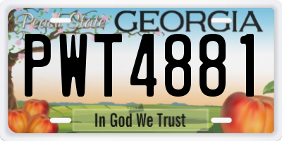 GA license plate PWT4881