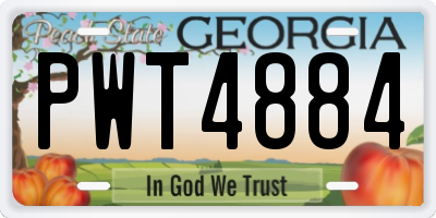 GA license plate PWT4884