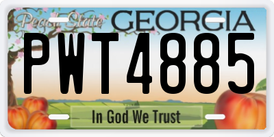 GA license plate PWT4885