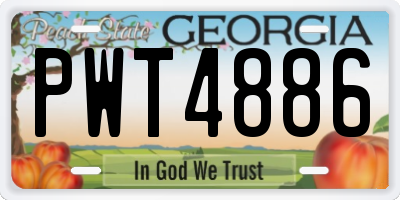 GA license plate PWT4886