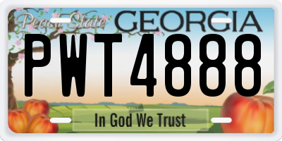 GA license plate PWT4888