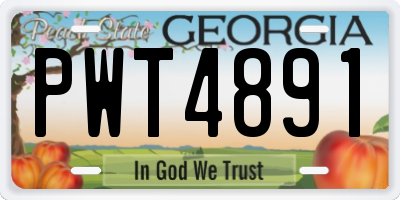 GA license plate PWT4891