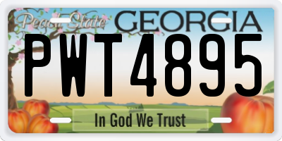 GA license plate PWT4895