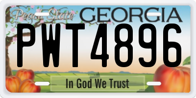 GA license plate PWT4896