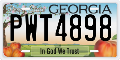 GA license plate PWT4898