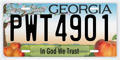GA license plate PWT4901