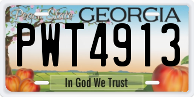 GA license plate PWT4913
