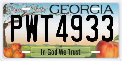 GA license plate PWT4933