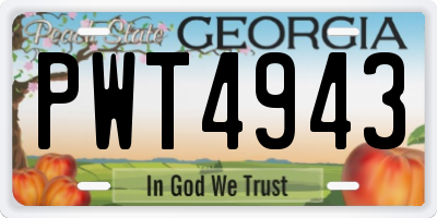 GA license plate PWT4943
