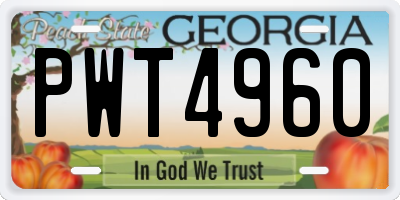GA license plate PWT4960