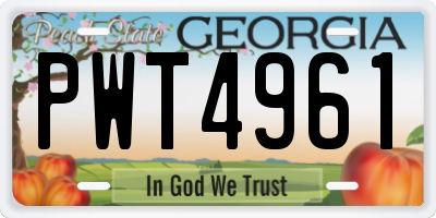 GA license plate PWT4961